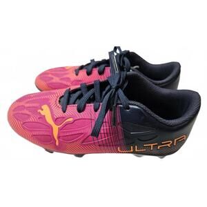 Puma Ultra 4.4 FG Kids' Pink & Black Soccer Boots Cleats Size 13C